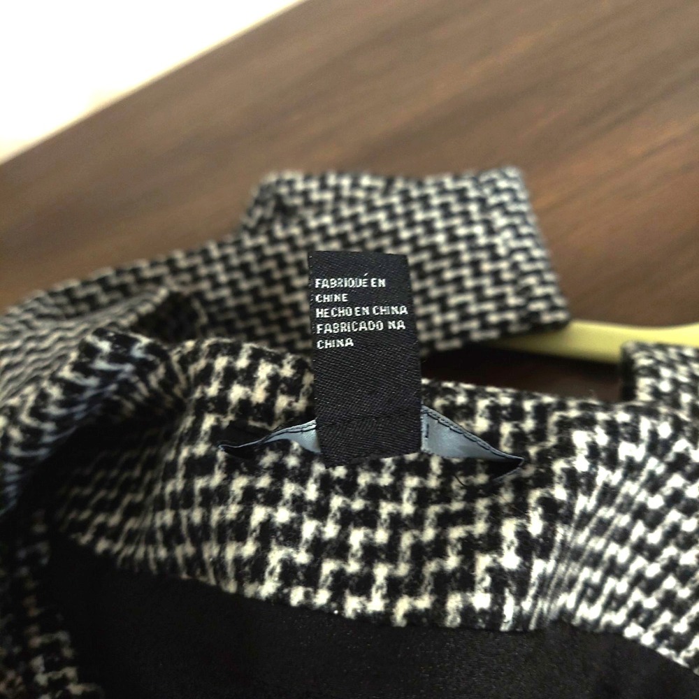 Forever 21 Houndstooth Pinafore Mini Dress S Suspender Preppy Academia Black‎ - Picture 11 of 14